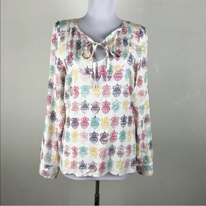 Modcloth Owl Stamped Pop Over Top